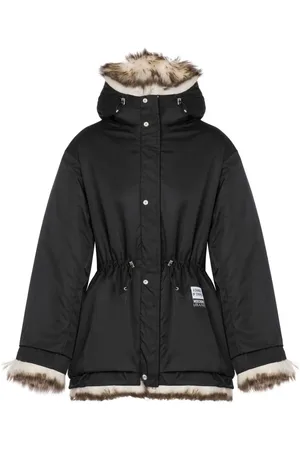 Moschino Shearling-trim hooded jacket