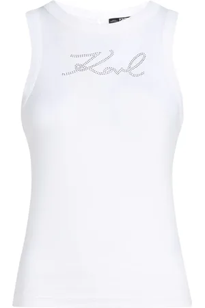 Karl Lagerfeld Signature rhinestone-embellished tank top