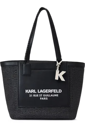 Karl Lagerfeld Rue St-Guillaume raffia tote bag
