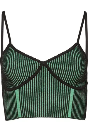 FLEUR DU MAL Ribbed-knit cropped tank top