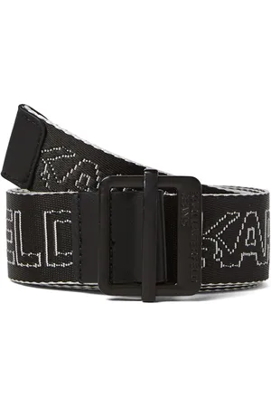 Karl Lagerfeld Logo-embroidered webbing belt