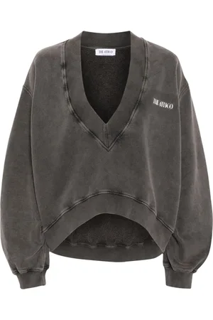The Attico Logo-rubberised cotton sweatshirt