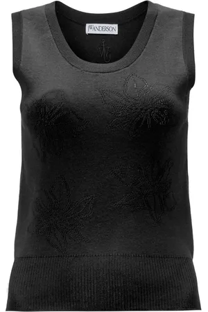 J.W.Anderson Floral-motif pointelle-knit tank top