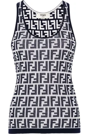 Fendi Jacquard-logo knitted top