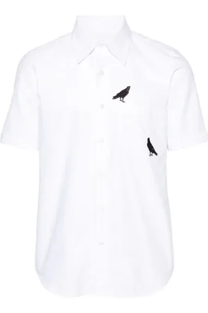 Thom Browne Raven-embroidered cotton shirt
