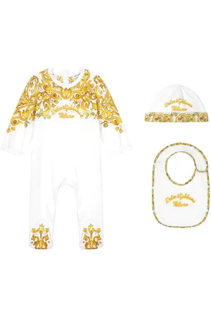 Dolce & Gabbana 3-piece gift set in yellow majolica-print jersey
