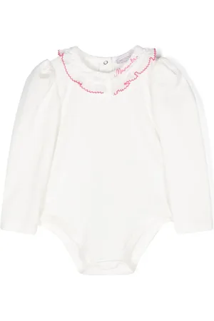 MONNALISA Logo-embroidered ruffled body