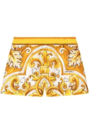 Dolce & Gabbana Poplin shorts with majolica print
