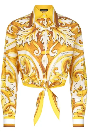Dolce & Gabbana Majolica-print knotted shirt