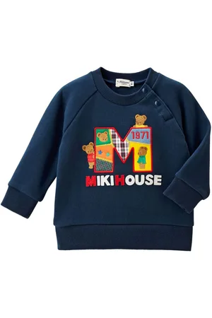 Miki House Bear-motif knitted sweatshirt