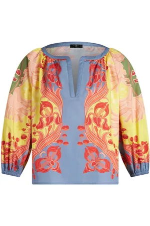 Etro Floral-print cotton-poplin blouse