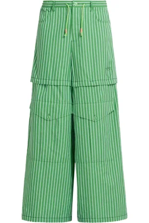 Marni Striped wide-leg cotton trousers