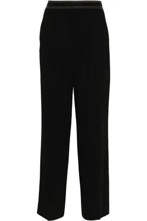 Acne Studios Logo-waistband straight-leg trousers
