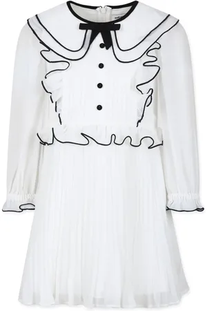 Self-Portrait Contrast-trim chiffon dress