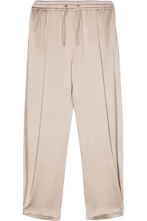 HERNO Drawstring satin cropped trousers