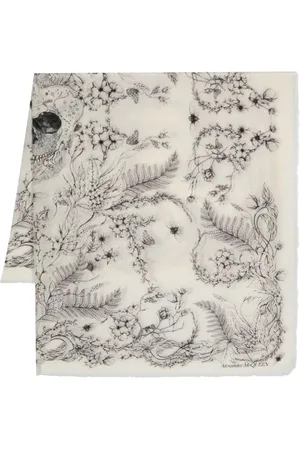 Alexander McQueen Floral-print wool scarf