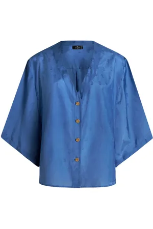 Etro Logo-jacquard silk-cotton shirt