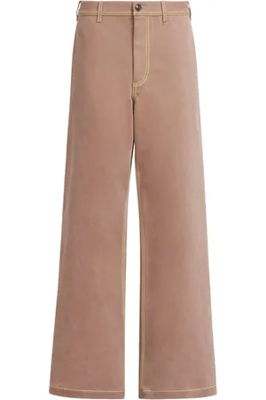 Marni Contrast-stitching wide-leg trousers