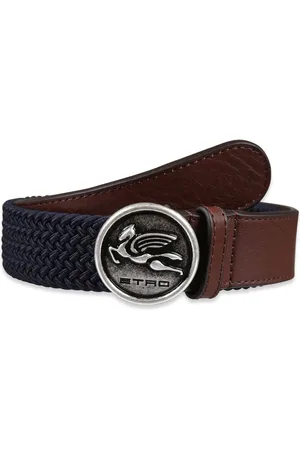 Etro Logo-engraved buckle leather belt