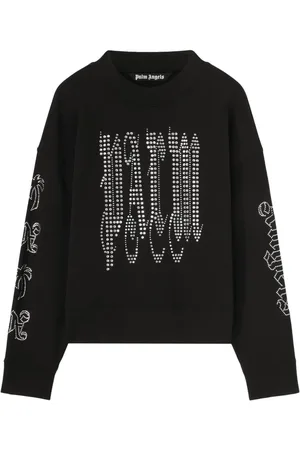 Palm Angels Studded-logo cotton sweatshirt