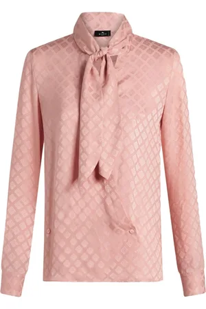 Etro Silk-jacquard scarf-collar shirt