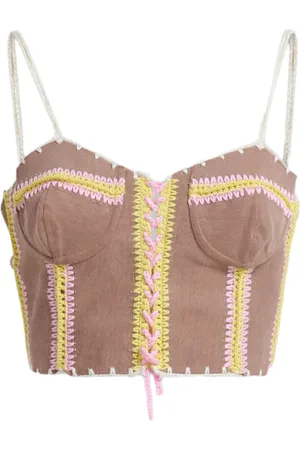 Marni Crochet-trim denim tank top