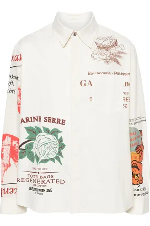 Marine Serre Mix-print cotton shirt