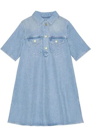 Ganni Short-sleeve denim dress