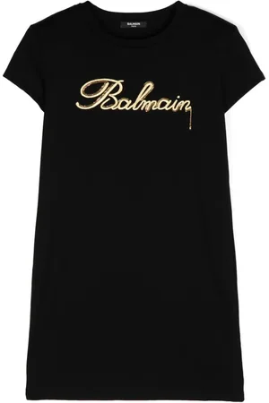 Balmain Logo-embroidered cotton dress