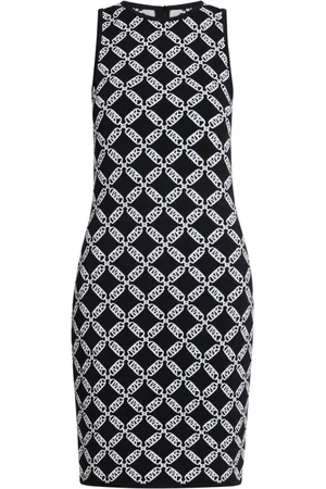 Michael Kors Empire Logo-jacquard sleeveless midi dress