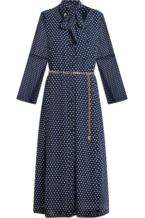 Michael Kors Polka-dot belted midi dress