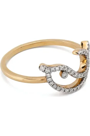 YVONNE LÉON 18kt yellow Bague Fil Dauphin diamonds ring