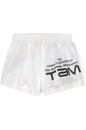 The Animals Observatory Logo-print iridescent shorts