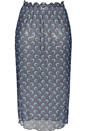 Marine Serre Crescent moon print midi skirt