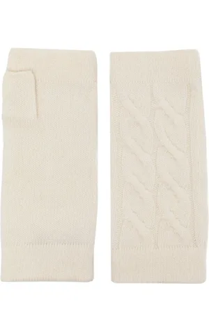 N.PEAL Cable-knit fingerless gloves