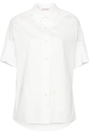 GENTRYPORTOFINO Sheer-panel cotton shirt