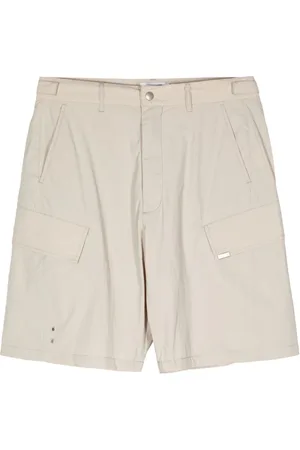 Izzue Logo-plaque eyelet-detail cargo shorts