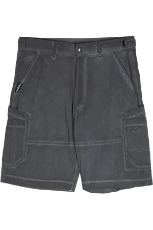 Izzue Logo-embroidered faded-effect shorts