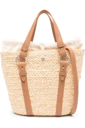 HELEN Small Pinimil Bridle raffia tote bag
