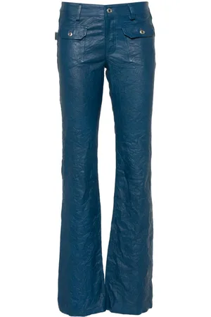 Zadig & Voltaire Hippie crinkled leather flared trousers