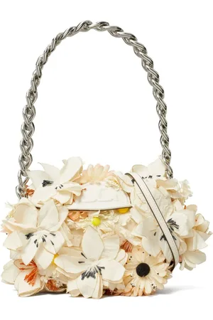 Tory Burch Mini Fleming Soft Crescent floral-embellished shoulder bag