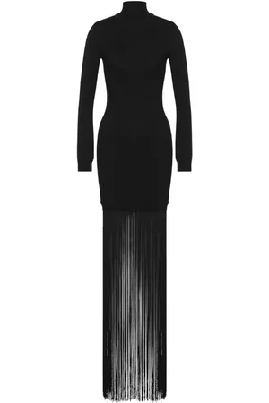 Moschino Fringe-detail long-sleeved dress
