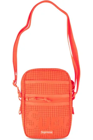 Supreme Logo-print grid-pattern shoulder bag