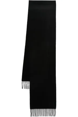 Max Mara Embroidered-logo cashmere scarf