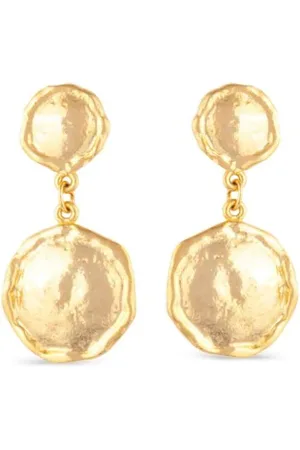 Susan Caplan 1980s -plated drop earrings
