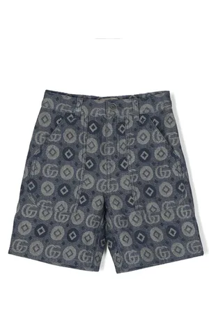 Gucci Monogram-jacquard denim shorts