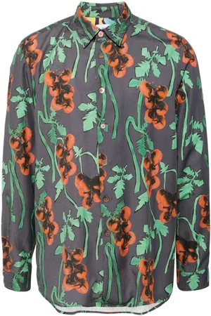 Paul Smith Botanical-print cotton-blend shirt