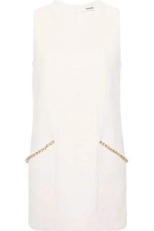 Sandro Crystal-detailing tweed minidress