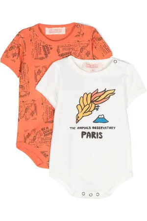 The Animals Observatory Chimpanzee cotton bodysuit (pack of two)