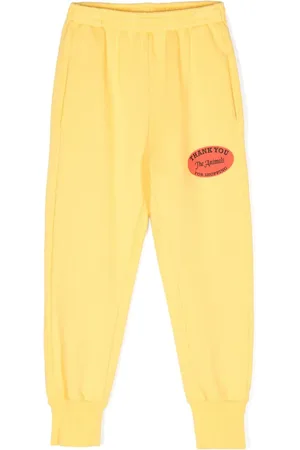 The Animals Observatory Text-print cotton track pants